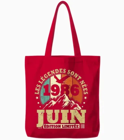 Les Légendes Sont Nées En Juin 1986 Anniversaire 40 Ans Tote Bags - Red