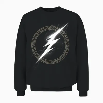 Zeus, Ancient Greek God, Lightning Symbol T-Shirt, Black, S Unisex Sweatshirt - Black