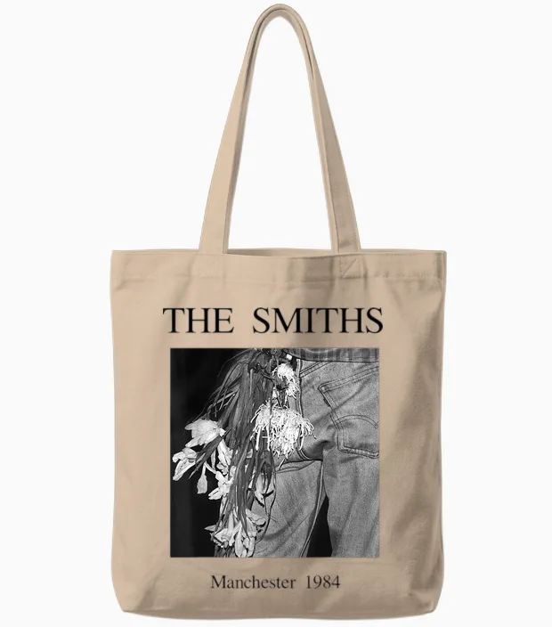 The Smiths Manchester 1984 Morrissey by Stephen Wright Tote Bags in Natural
