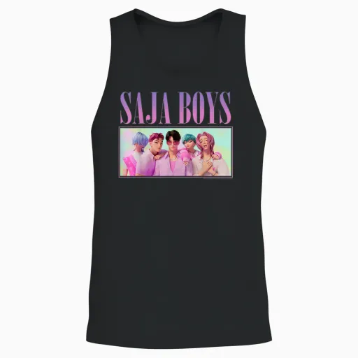Kpop Demon Hunters Halloween Saja Boys Group Shot Unisex Tank Top - Black