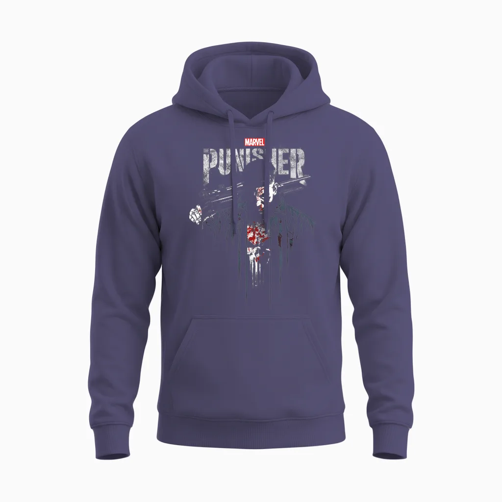 Marvel the Punisher Frank Castle Vigilante T-Shirt Small Unisex Hoodie in Heather Sport Dark Navy