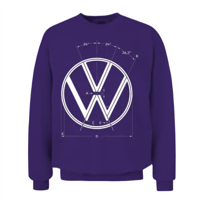 Volkswagen Blue Vw Logo as Construction Graphic Unisex Sweatshirt - Purple
