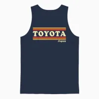 Vintage 80s Toyota Japan Retro Graphic Unisex Tank Top in Navy - 1