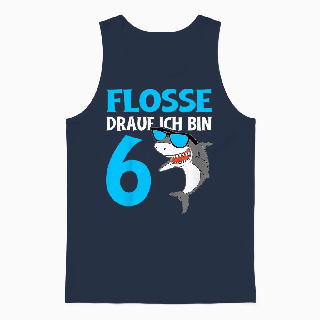 Kinder Geburtstagsshirt Hai Flosse Drauf 6 Jahre Junge 6 Geburtstag Unisex Tank Top in Navy