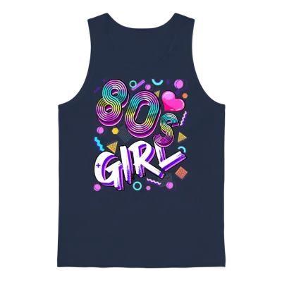 80 S Girl Birthday Party Retro Women 1980s Unisex Tank Top - Navy
