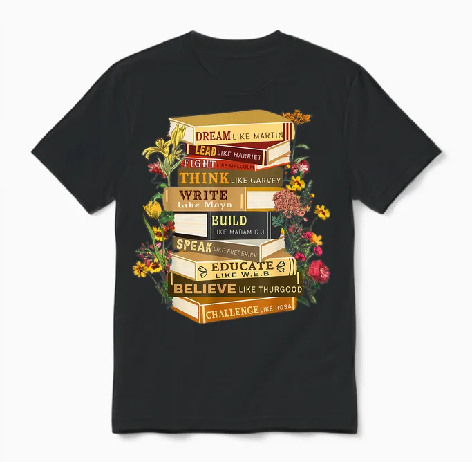 Black History Month Black History Shirts Book Lover Teacher Unisex T-Shirt in Black