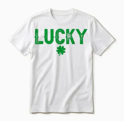 Lucky Shamrock and Lucky Fucker Shamrock Unisex T-Shirt - White