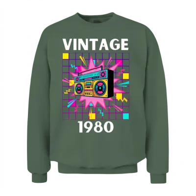 Vintage 1980 Unisex Sweatshirt - Military Green