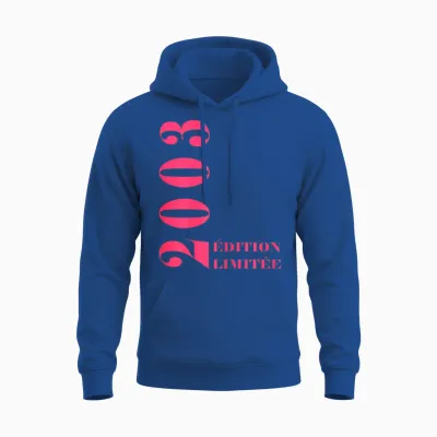21 Years Anniversary Year 2003 Limited Edition Woman 2003 T-Shirt, Black Unisex Hoodie - Royal