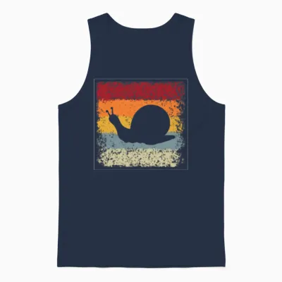 Snail Retro Unisex Tank Top - Navy