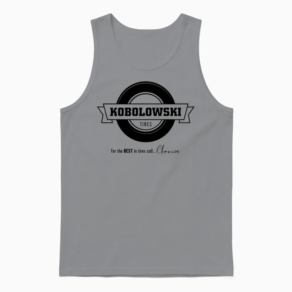 Car Tire 80s Movie Kobolowski Tires Unisex Tank Top in Sport Grey