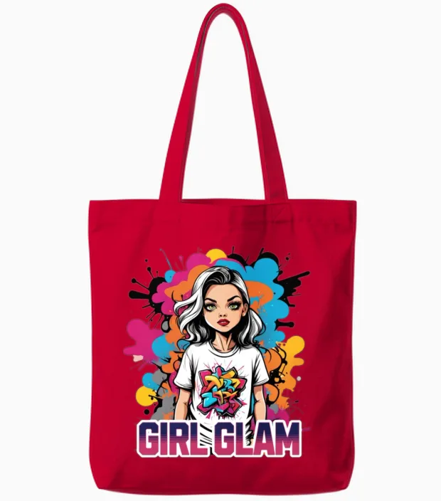 'girl Glam' Graffiti Girl Gd Tote Bags in Red