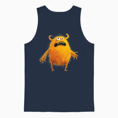 Funny Monster Unisex Tank Top - Navy