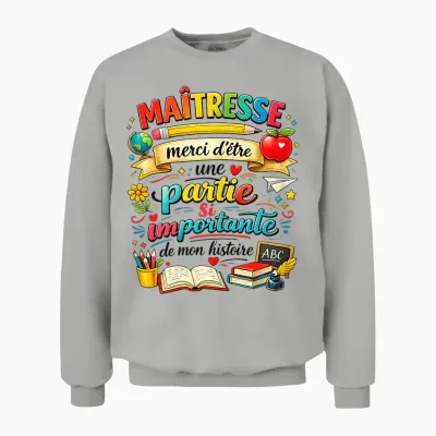 Teacher Gift School End Year Thank You Teacher Original Unisex Sweatshirt - Ash
