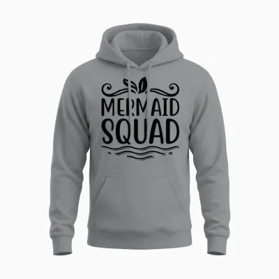 Mermaid Squad Black Unisex Hoodie - Sport Grey