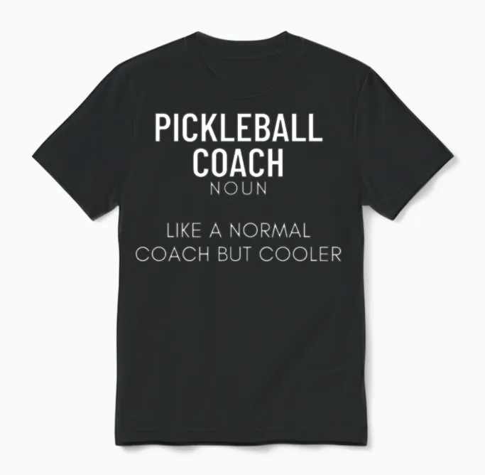 Pickleball Coach Definition Funny Pickleball Unisex T-Shirt in Black