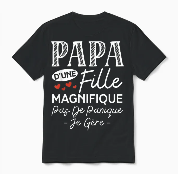Dad from a Daughter Gorgeous Personalized Gift for Dad T-Shirt, Black, S Unisex T-Shirt in Black