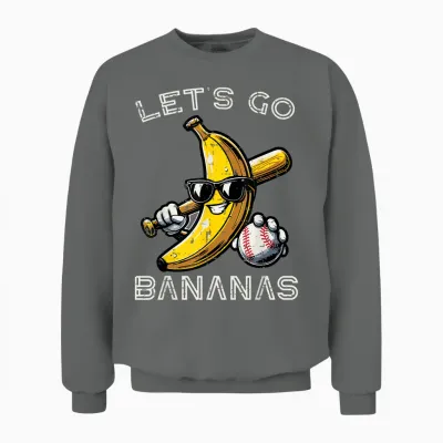 Lets Go Banana Retro Boys Kids Men Unisex Sweatshirt - Graphite Heather