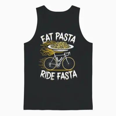 Eat Pasta Ride Fasta Unisex Tank Top - Black