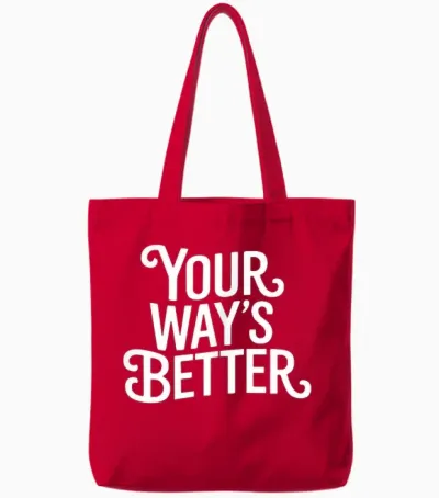 (2 Sided) Your Way’s Better Bible Verse Jesus Way Faith Tote Bags - Red