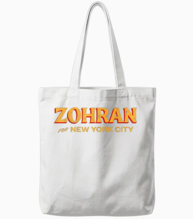 Zohran Mamdani Tote Bags in White