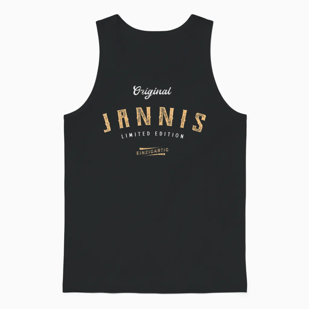 Jannis Limited Edition Unisex Tank Top in Black