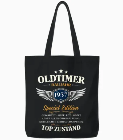 69. Geburtstag Geschenk Mann Frau Vintage Oldtimer 1957 Tote Bags - Black