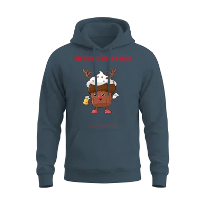 Reindeer Cupcake Christmas Cheer Unisex Hoodie - Dark Heather