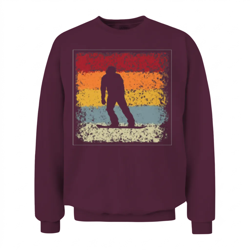 Snowboarding Retro Unisex Sweatshirt - Maroon
