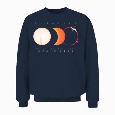 Solar Eclipse Spain 2026 Shirt Total Eclipse Astronomy Sun Unisex Sweatshirt - Navy