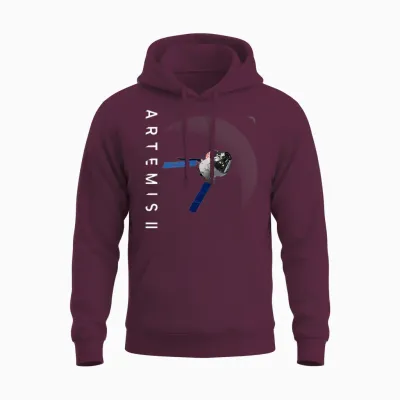 Nasa Artemis Ii Orion Mond Mission Unisex Hoodie - Maroon