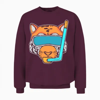 Tiger Snorkel Swimmer Gift Unisex Sweatshirt - Maroon