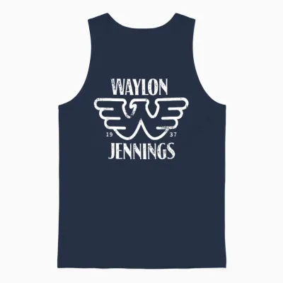 Waylon Jennings - Official Merchandise - Flying W Vintage Unisex Tank Top - Navy