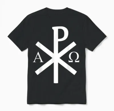 La Croix Chi-Rho - Symbole De Jésus-Christ - V2 Unisex T-Shirt - Black