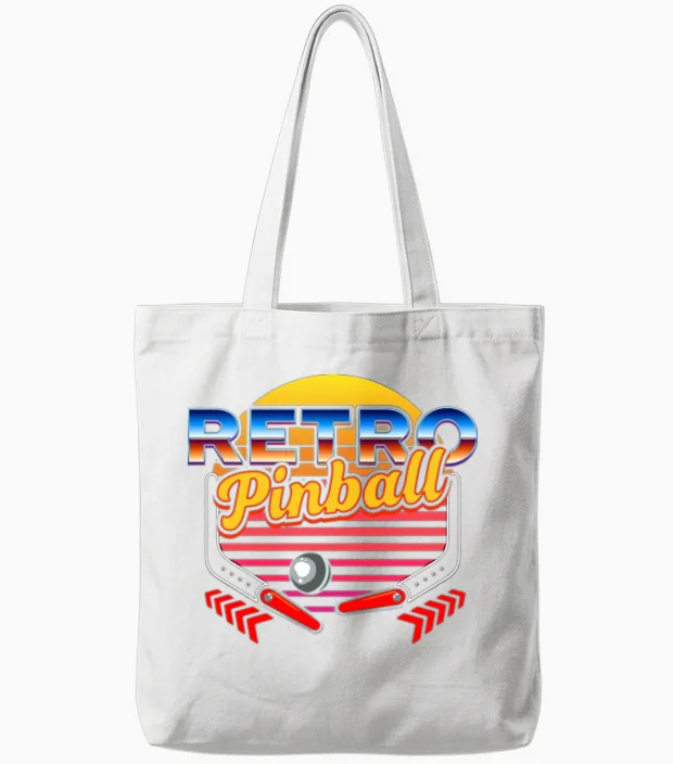 Pinball Retro Game Tote Bags - White