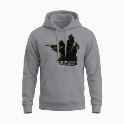Military Design Unisex Hoodie - Sport Grey