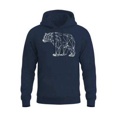 Line Art Fox Unisex Hoodie - Navy