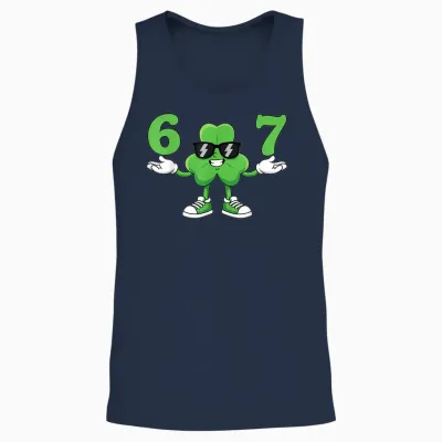 Funny Six Seven Saint St Patricks Day 67 Meme Boys Kids 6 7 Unisex Tank Top - Navy