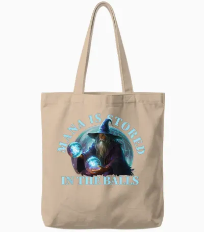 Mana Is Stored in the Balls Magician Sorcerer Witcher Wizard Tote Bags - Natural