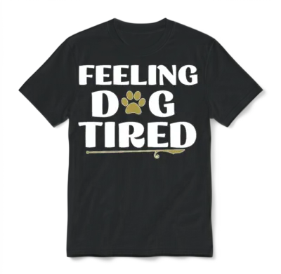 Feeling Dog Tired Dogs Lover Unisex T-Shirt - Black