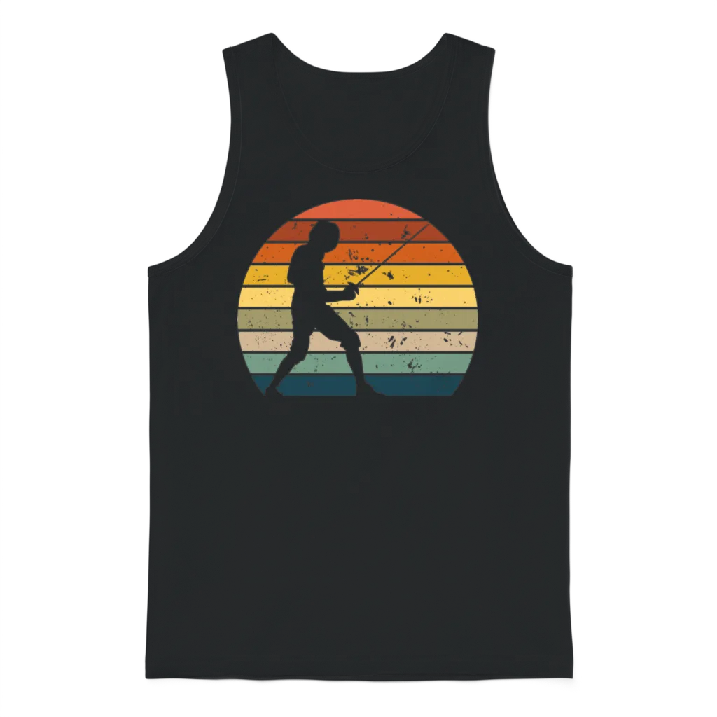 Retro Fencing Unisex Tank Top - Black