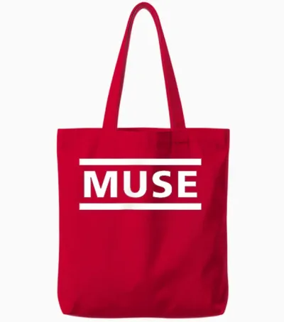 Muse Wotp White Graffiti Tote Bags - Red