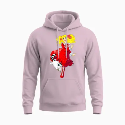 Candy Candy Red Cartoon Japanese Manga Retro 80s Unisex Hoodie - Light Pink