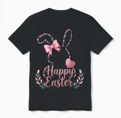 œufs De Lapin Happy Easter Day Cute Happy Easter Bunny Unisex T-Shirt - Black
