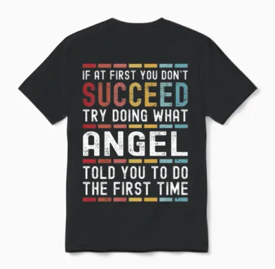 Angel Name Personalized Funny Birthday Christmas Unisex T-Shirt - Black