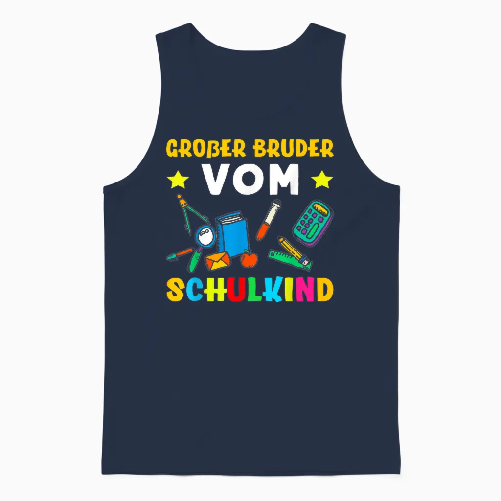 Großer Bruder Vom Schulkind 1. Klasse Einschulung Schulstart Unisex Tank Top in Navy