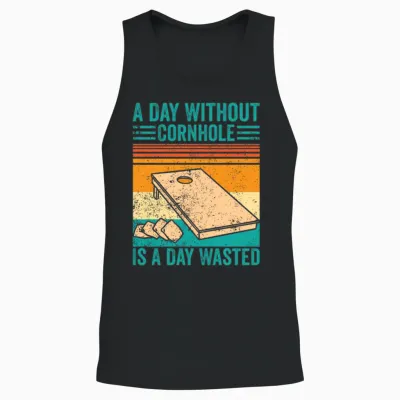 Funny Cornhole Retro Unisex Tank Top - Black