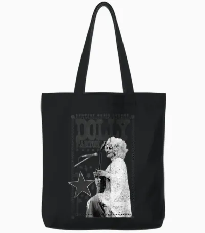 Dolly Parton Country Music Legend Tote Bags - Black