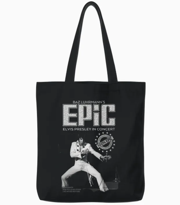 Elvis Presley Epic Jumpsuit Tote Bags in Black