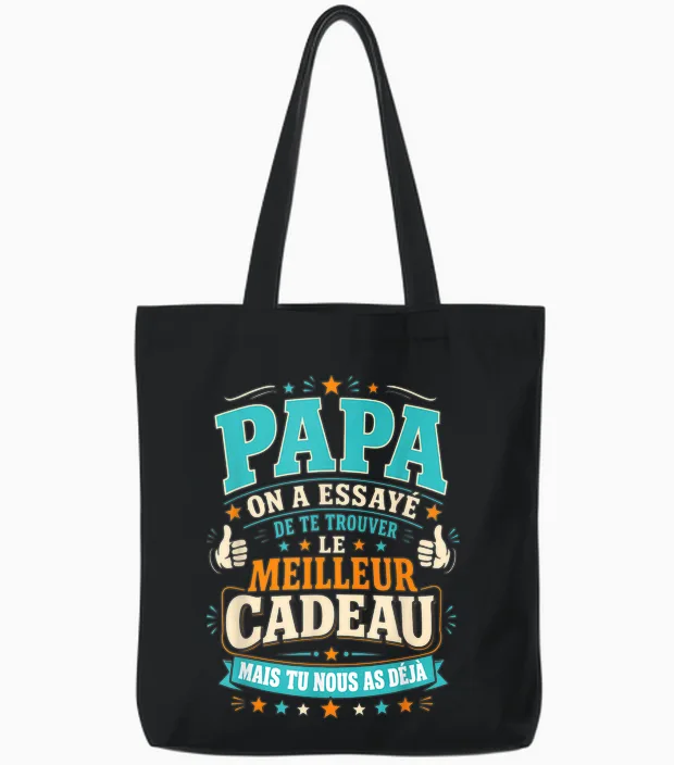 Dad Gift Humour Father's Day Tote Bags in Black